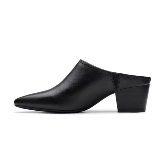 Clark’s Ellanie Pace Black leather heeled mules - Picture 3 of 6